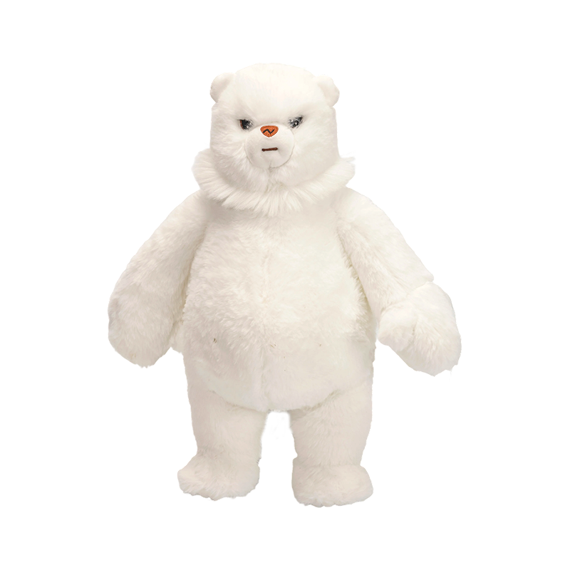 Uroczy stojący biały pluszowy miś polarny